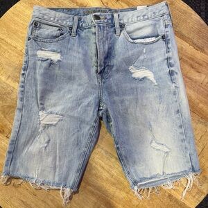 American Eagle Light Blue Distressed Jean Shorts